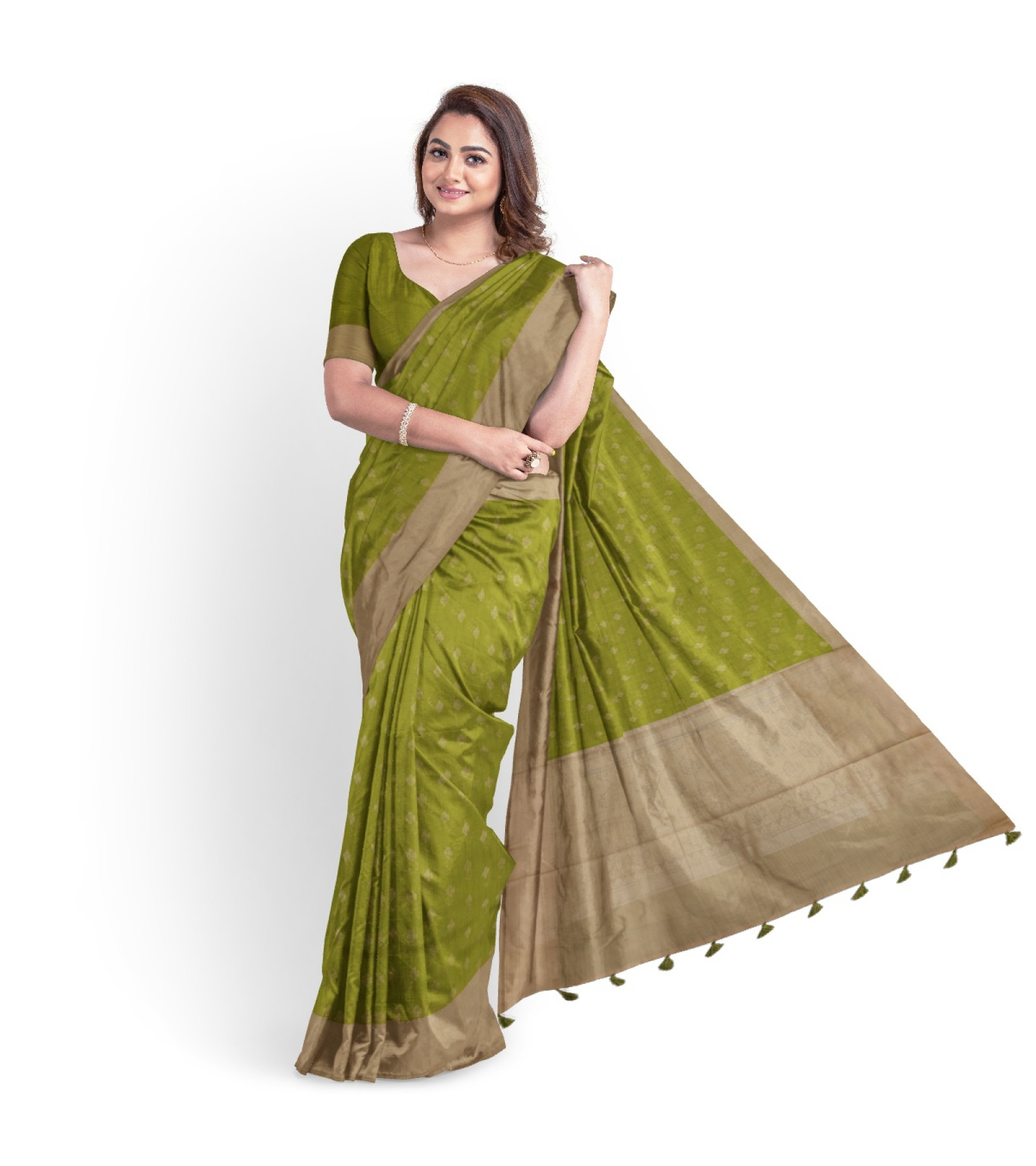 Exclusive Green Embroidered Tussar Saree by Abaranji  